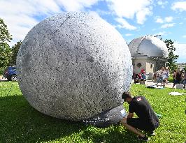 giant inflatable model of the Moon