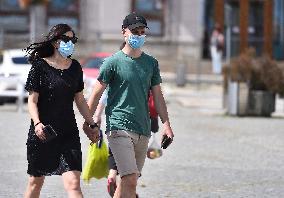 Jihlava public space, face mask