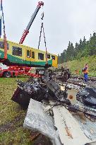 train wreck, wreckage, train collision, Pernink