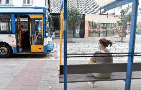 Ostrava, public transport, masks