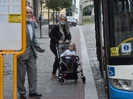 Ostrava, public transport, masks