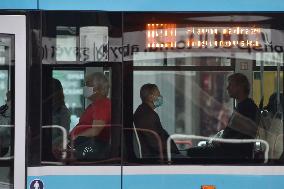 Ostrava, public transport, masks