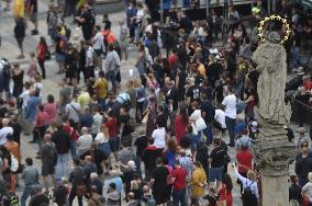 Rally protesting against lockdown measures in Ostrava