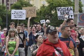 Rally protesting against lockdown measures in Ostrava