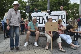 Rally protesting against lockdown measures in Ostrava