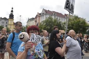 Rally protesting against lockdown measures in Ostrava