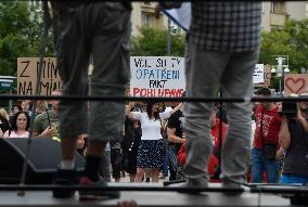 Rally protesting against lockdown measures in Ostrava