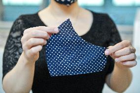 protection face masks production at the Eurazio Center, protection face mask