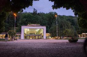 Vincentka hall with mineral spring and the Colonnade on Spa Square, Luhacovice