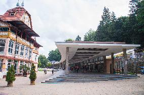 Hotel Jurkovicuv dum and the Colonnade on Spa Square, Luhacovice