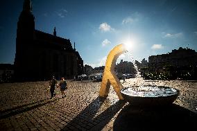 fountain Greyhound, Square of the Republic, Pilsen