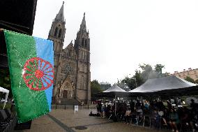 Roma Holocaust victims commemorative event at Namesti Miru