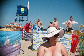 The beach in the Wladyslawowo, popular Baltic sea resort in Poland