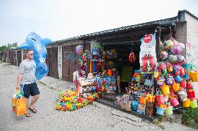 The beach in the Wladyslawowo, popular Baltic sea resort in Poland