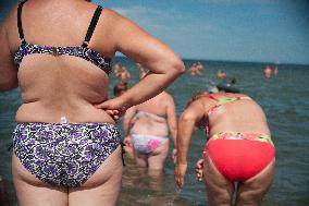 The beach in the Wladyslawowo, popular Baltic sea resort in Poland