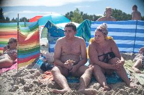 The beach in the Wladyslawowo, popular Baltic sea resort in Poland