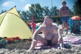 The beach in the Wladyslawowo, popular Baltic sea resort in Poland