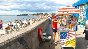 Seashore in the Hel village, popular Baltic sea resort in Poland