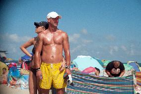 The beach in the Wladyslawowo, popular Baltic sea resort in Poland