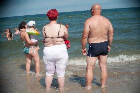 The beach in the Wladyslawowo, popular Baltic sea resort in Poland