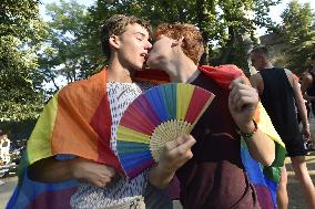 Prague Pride festival, LGBT hand fan