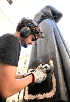 installation of statue of priest Martin Streda
