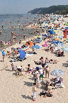 Misdroy, Mi鹽zyzdroje, beach, Baltic sea, people, summer