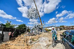 bike tower, parking tower for bicycles, construction