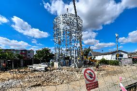 bike tower, parking tower for bicycles, construction