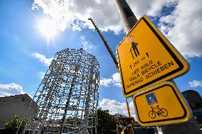 bike tower, parking tower for bicycles, construction