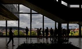 Prague Congress Centre, view, outlook, Petrin Hill, Prague Castle