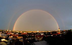 twinned rainbow, Olomouc