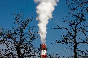 chimney, smokestack, smoke