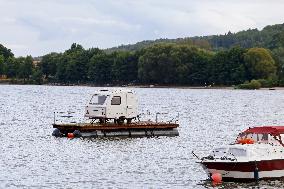 Caravan on the Zarnowiec Lake