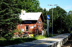 Railway station near viaduct Novina