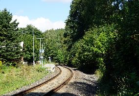 Railway station near viaduct Novina