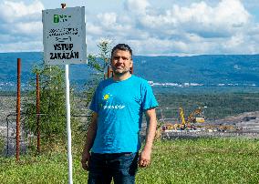Jiri Jerabek, Greenpeace CR, Vrsany lignite mine, protest
