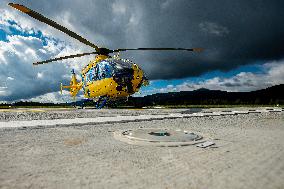 heliport, helicopter, air base of regional rescue service, air medical services, aeromedical