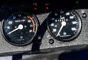 Skoda 110 R coupe, car, automobile, speedometer, tachometer