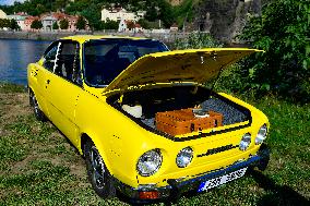 Skoda 110 R coupe, car, automobile, trunk