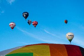 25 Balloons above Rozkos Lake, balloon fiesta, hot air balloon, balloons