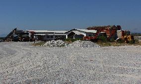 Salt works Kitros, production, Greece, salina