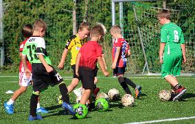 Children, boy, boys, soccer, football, training session, ball