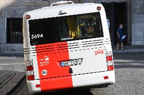 SOR NB 12 bus in new colors of the Prague Integrated Transport (PID)