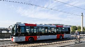 SOR NB 12 bus in new colors of the Prague Integrated Transport (PID)