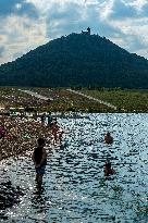 Lake Most, Czech Republic, people, visitors, nice weather