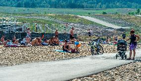 Lake Most, Czech Republic, people, visitors, nice weather