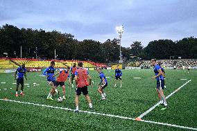 football players of Slovan Liberec, training session