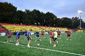 football players of Slovan Liberec, training session