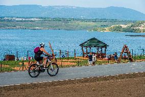 Lake Most, Czech Republic, people, visitors, nice weather